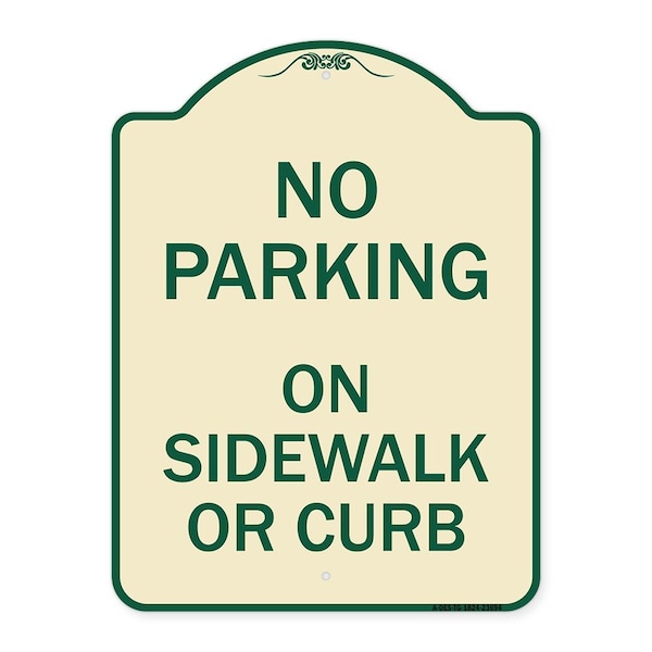 Signmission No Parking on Sidewalk or Curb Heavy-Gauge Aluminum Architectural Sign, 24" x 18", TG-1824-23694 A-DES-TG-1824-23694 - main